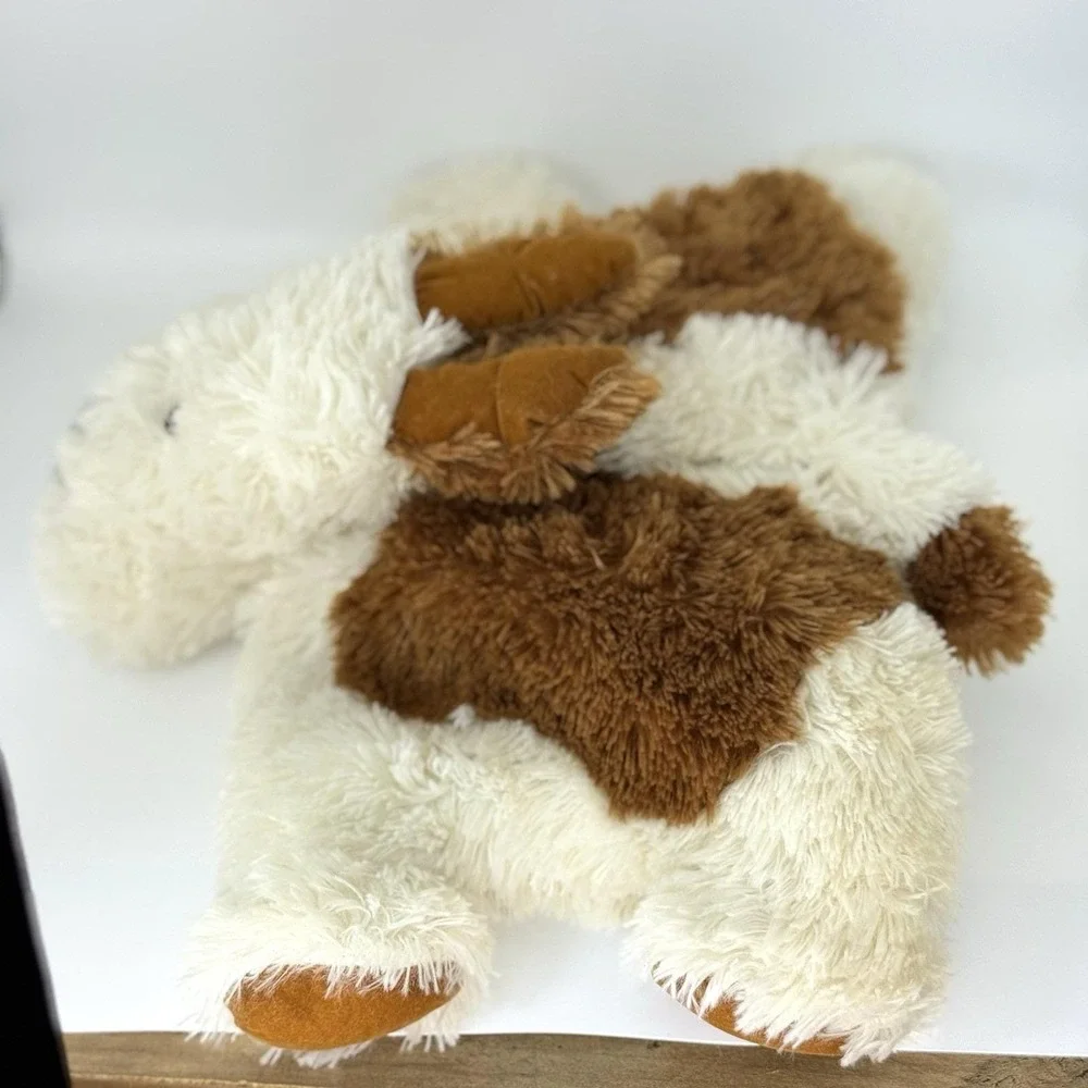 VTG Jellycat Large Laying Dog Plush Cream Brown Floppy Stuffed Animal 14